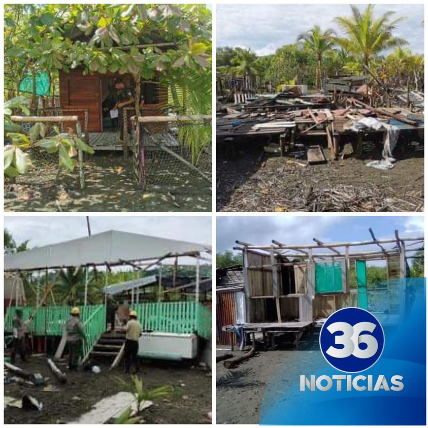 Desalojan a familias de 75 estructuras en la Isla Grande de Golfito conocida como "Isla Puntarenitas"
