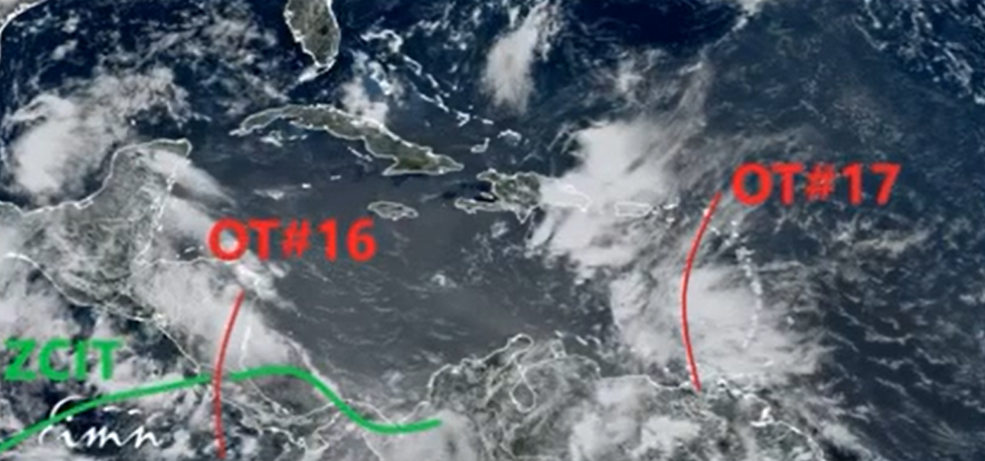 Lluvias se intensificarán en Costa Rica debido al paso de la onda tropical número 16