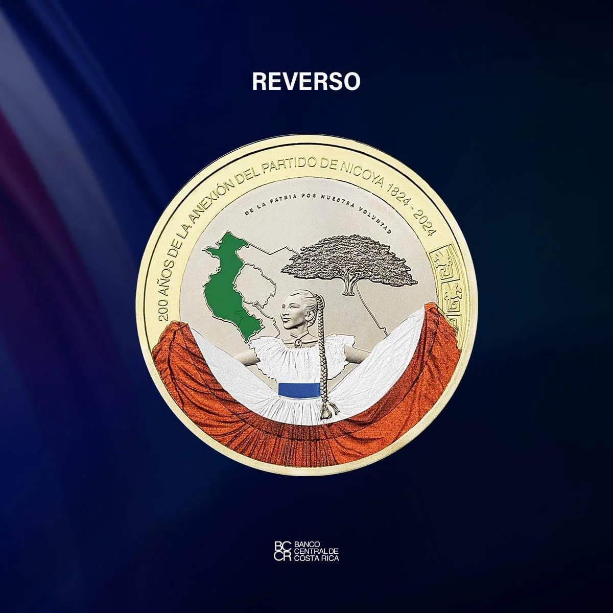 Moneda de colección conmemora el bicentenario de la Anexión del Partido de Nicoya