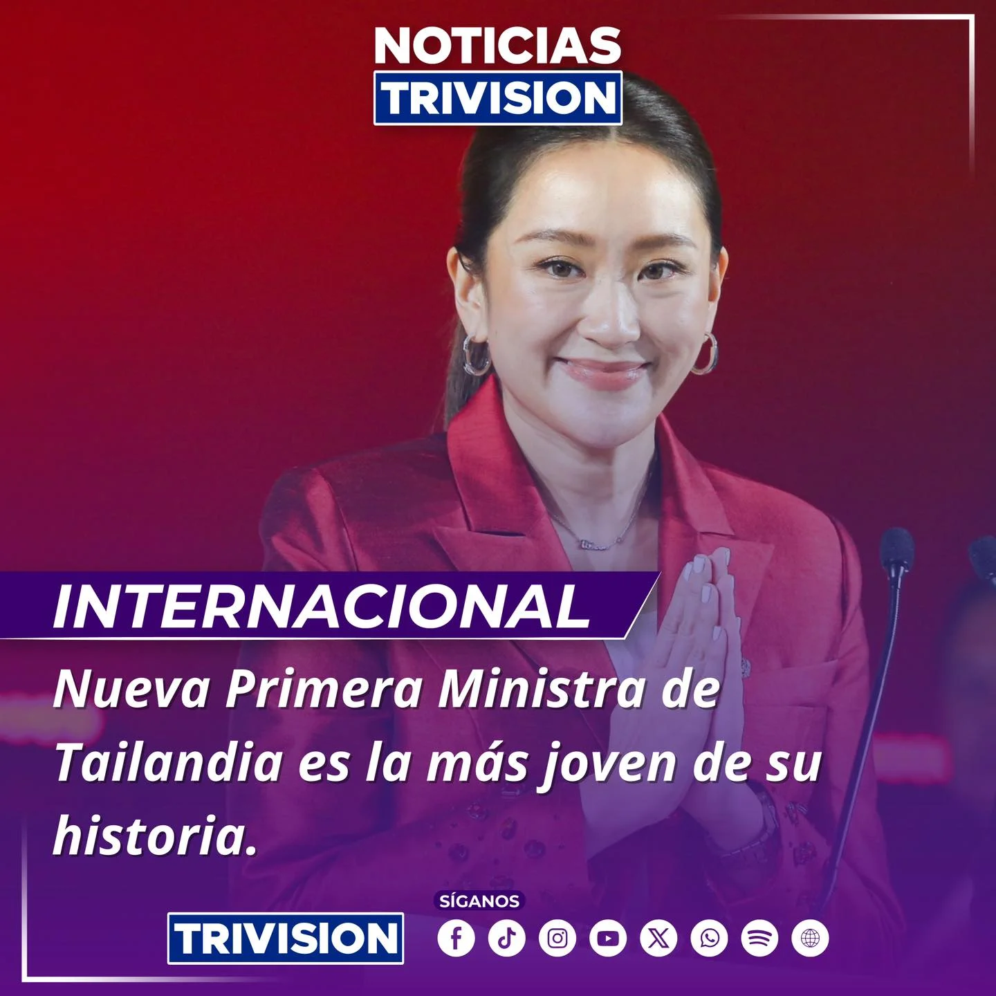 Paetongtarn Shinawatra será la primera ministra más joven de Tailandia