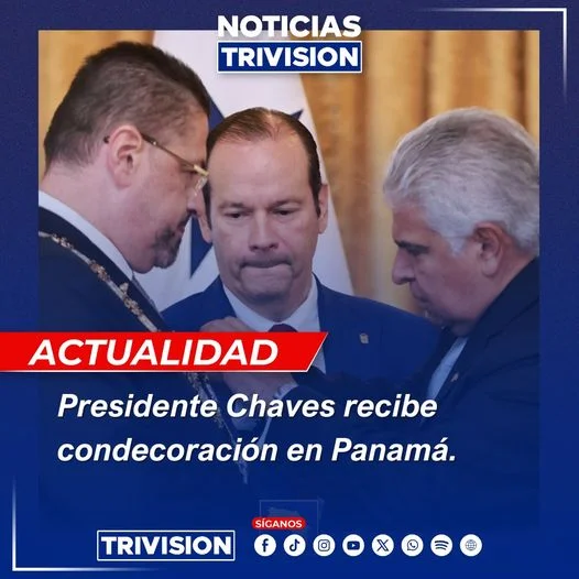 Presidente Chaves Regresa a Costa Rica con Gran Condecoración de Panamá