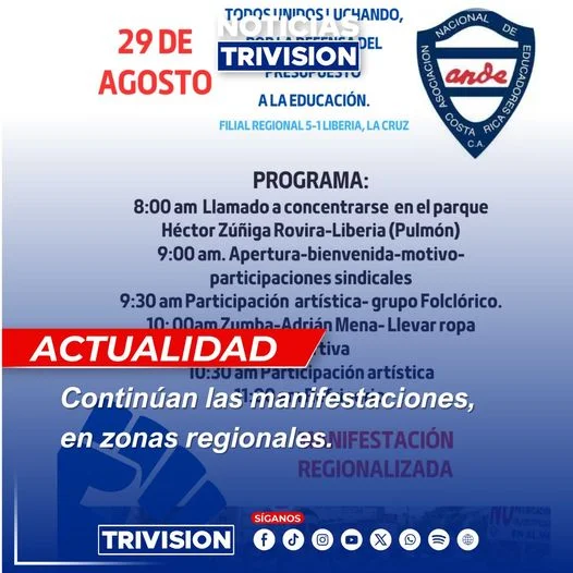 Continúan manifestaciones en Costa Rica por presupuesto del FEES