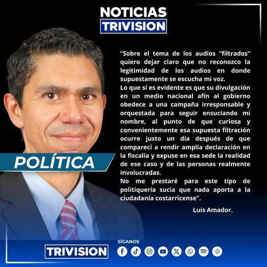 Luis Amador responde a la filtración de audios: “No reconozco la legitimidad”