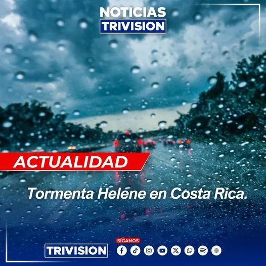 Tormenta Tropical Helene provoca intensas lluvias en Costa Rica