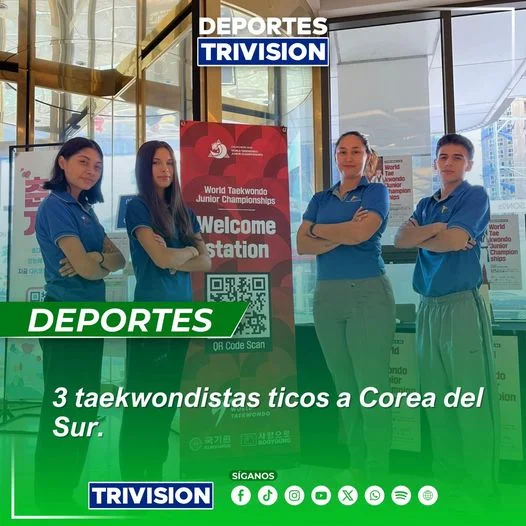Tres atletas costarricenses competirán en el Mundial de Taekwondo Junior 2024
