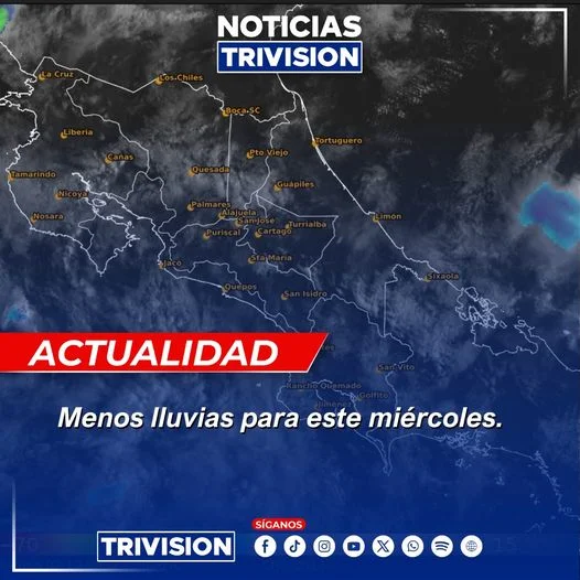 El IMN prevé disminución de lluvias y nubosidad parcial en el país