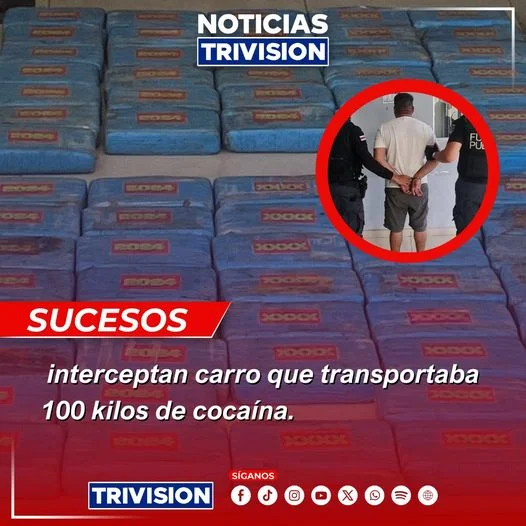 Fuerza Pública de Puntarenas intercepta vehículo con 100 kilos de cocaína