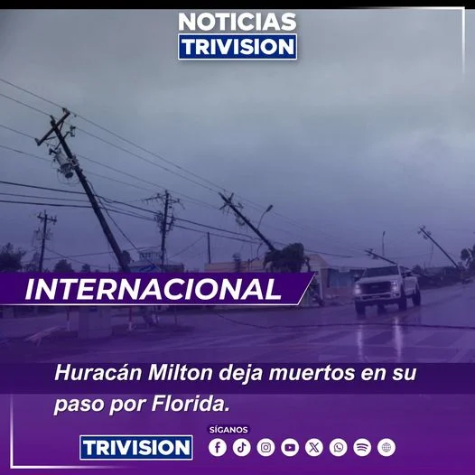 Huracán Milton deja muertos y más de 3 millones sin electricidad en Florida