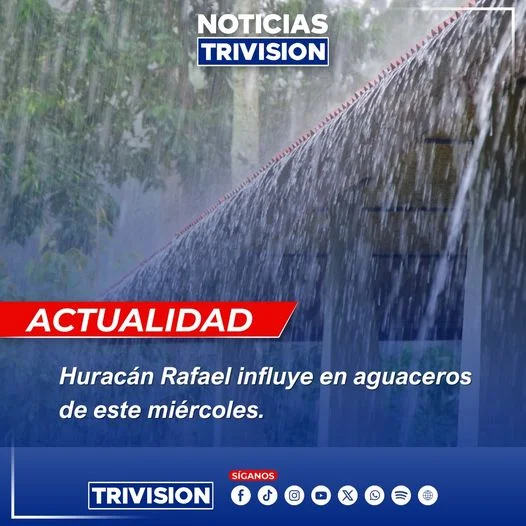 Huracán Rafael impacta clima en Costa Rica mientras avanza hacia Cuba