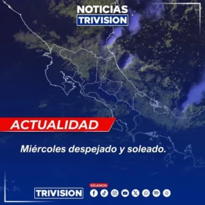 Condiciones climáticas para este miércoles en Costa Rica