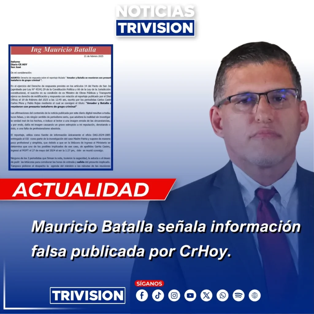Mauricio Batalla desmiente reportaje de Crhoy