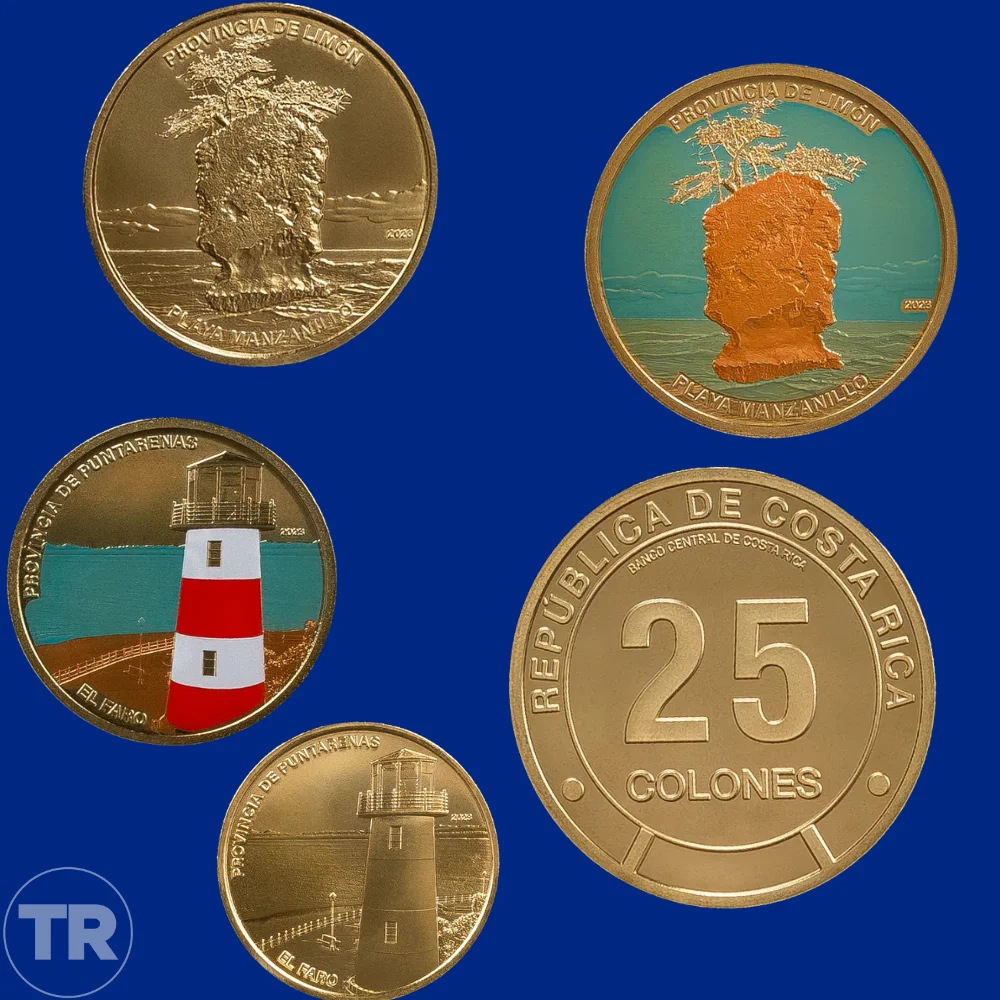 Banco Central lanza colección de monedas con sitios emblemáticos de Costa Rica