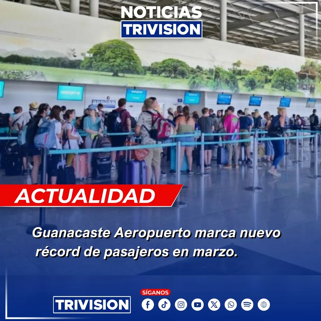 Aeropuerto de Guanacaste rompe récord con 258.913 pasajeros en marzo