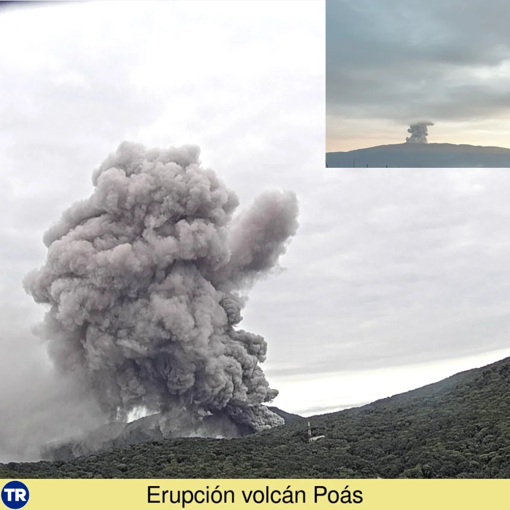 Volcán Poás registra nueva erupción este 23 de abril