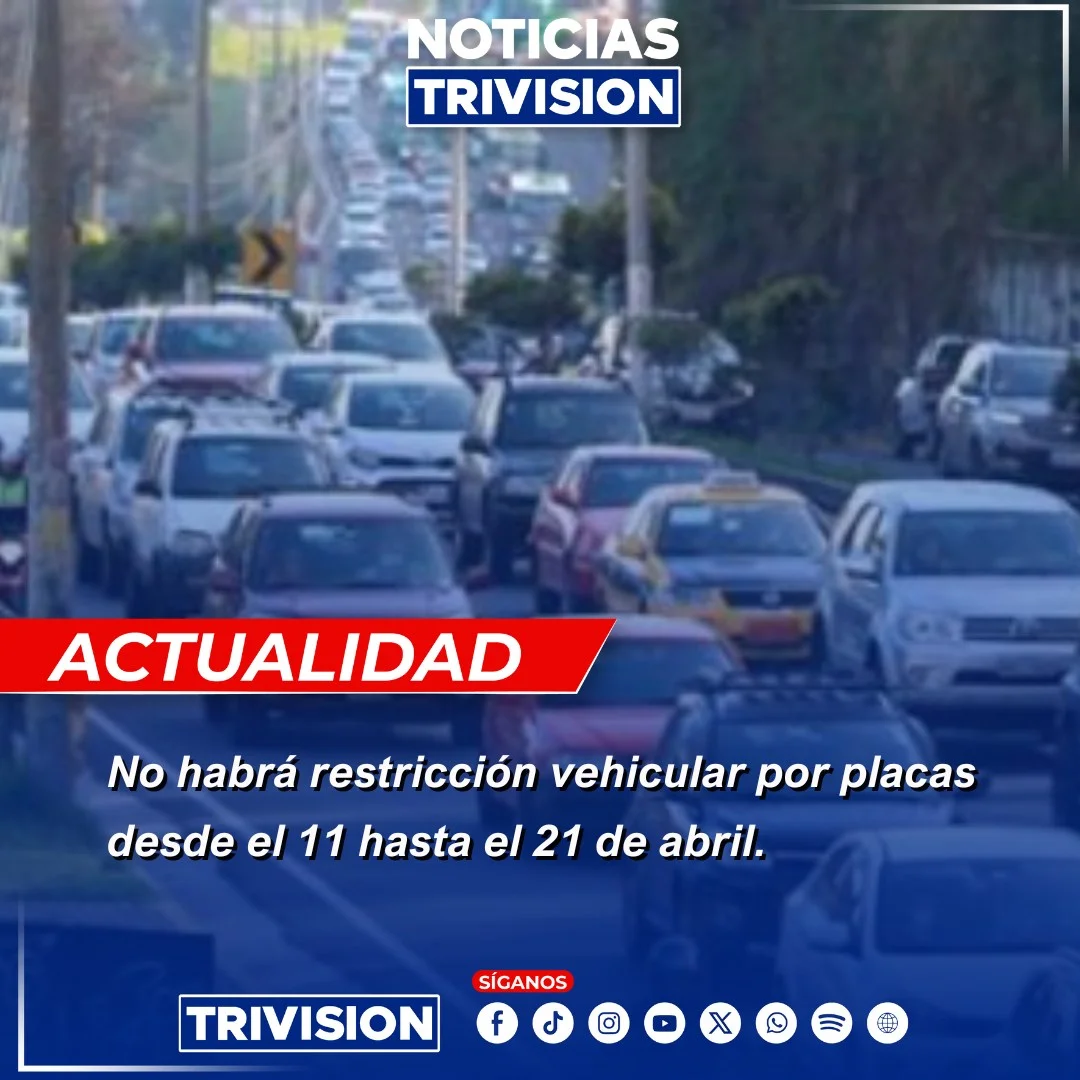 Restricción vehicular se suspende por Semana Santa