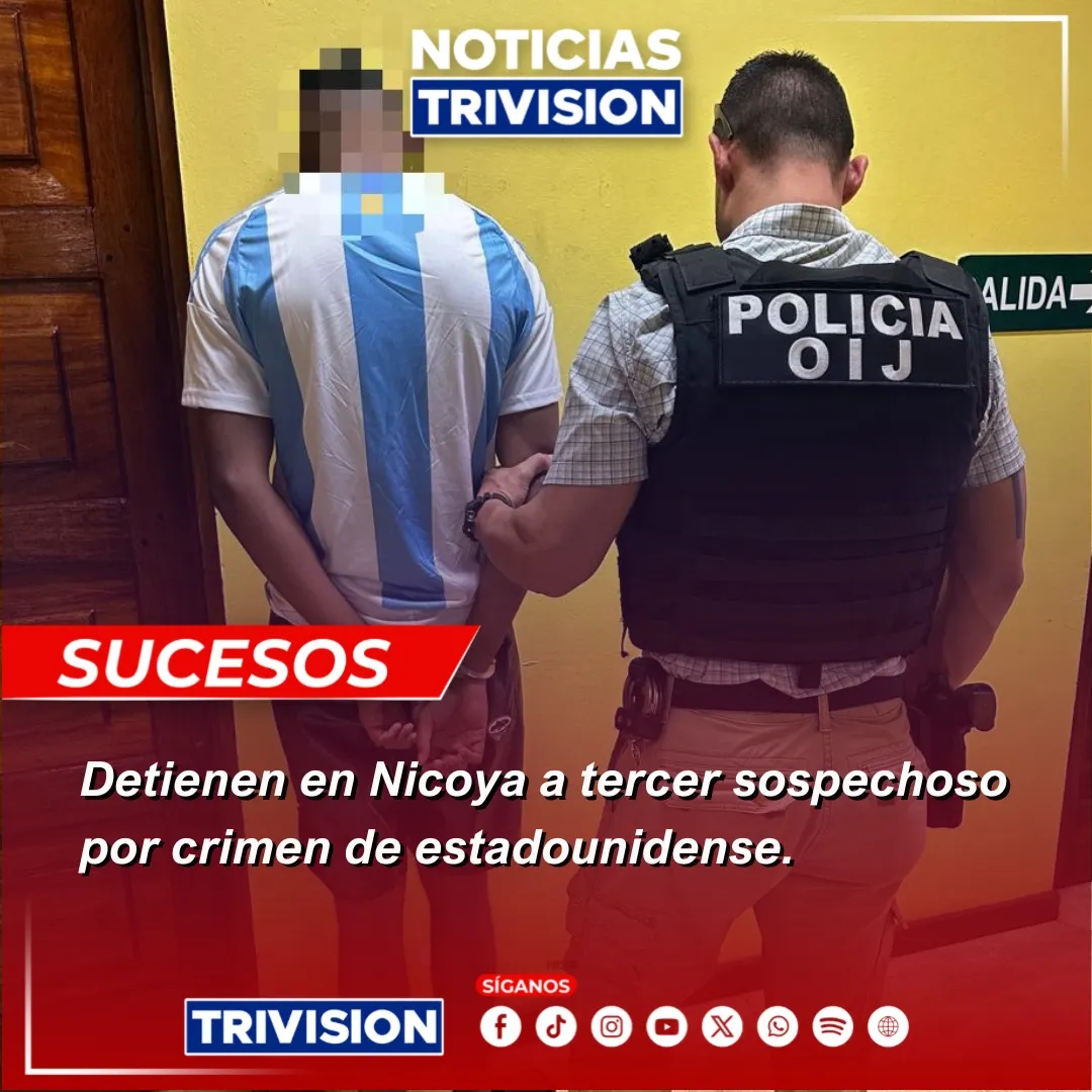 OIJ detiene a tercer sospechoso por crimen de estadounidense en Cartago