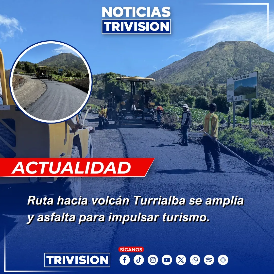 Asfaltado en ruta al volcán Turrialba mejora acceso turístico