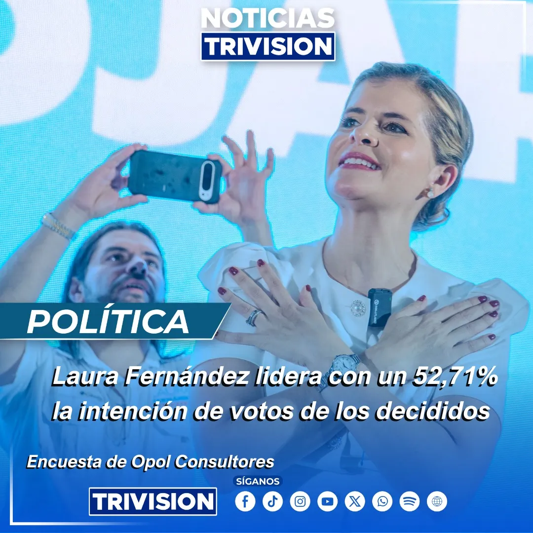 Laura Fernández lidera con fuerza la intención de voto