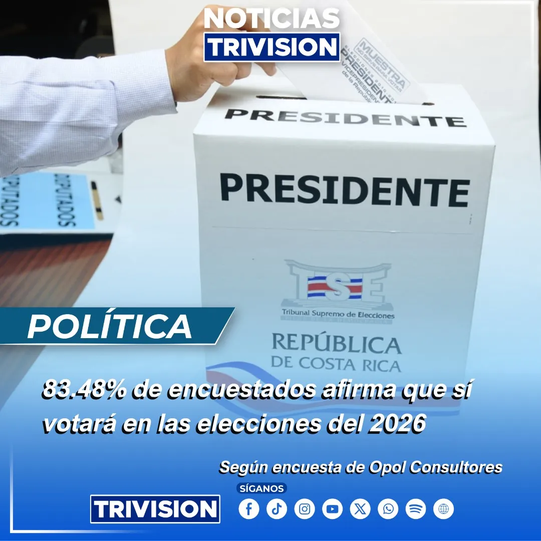 Alta intención de voto para elecciones 2026 en Costa Rica
