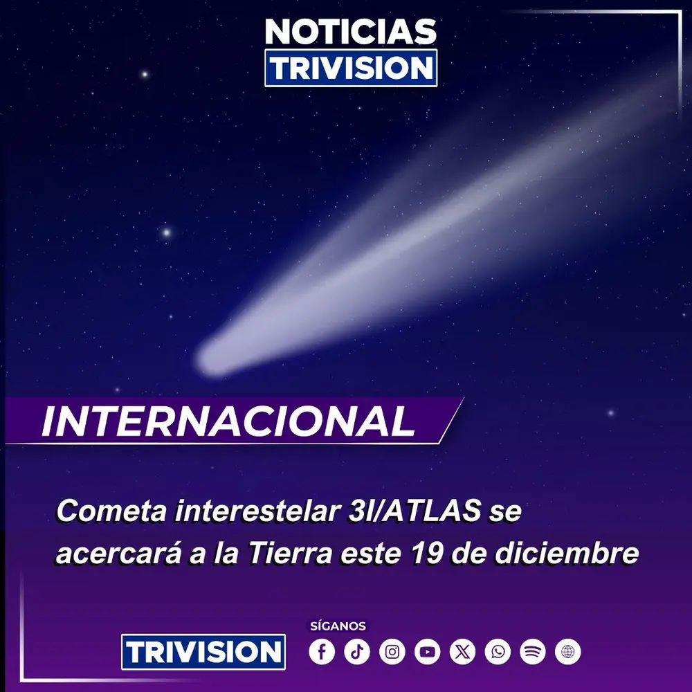 El cometa 3I/ATLAS, un visitante interestelar, se aproxima a la Tierra este 19 de diciembre
