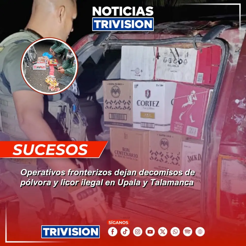 Policía de Fronteras asegura pólvora y licor ilegal