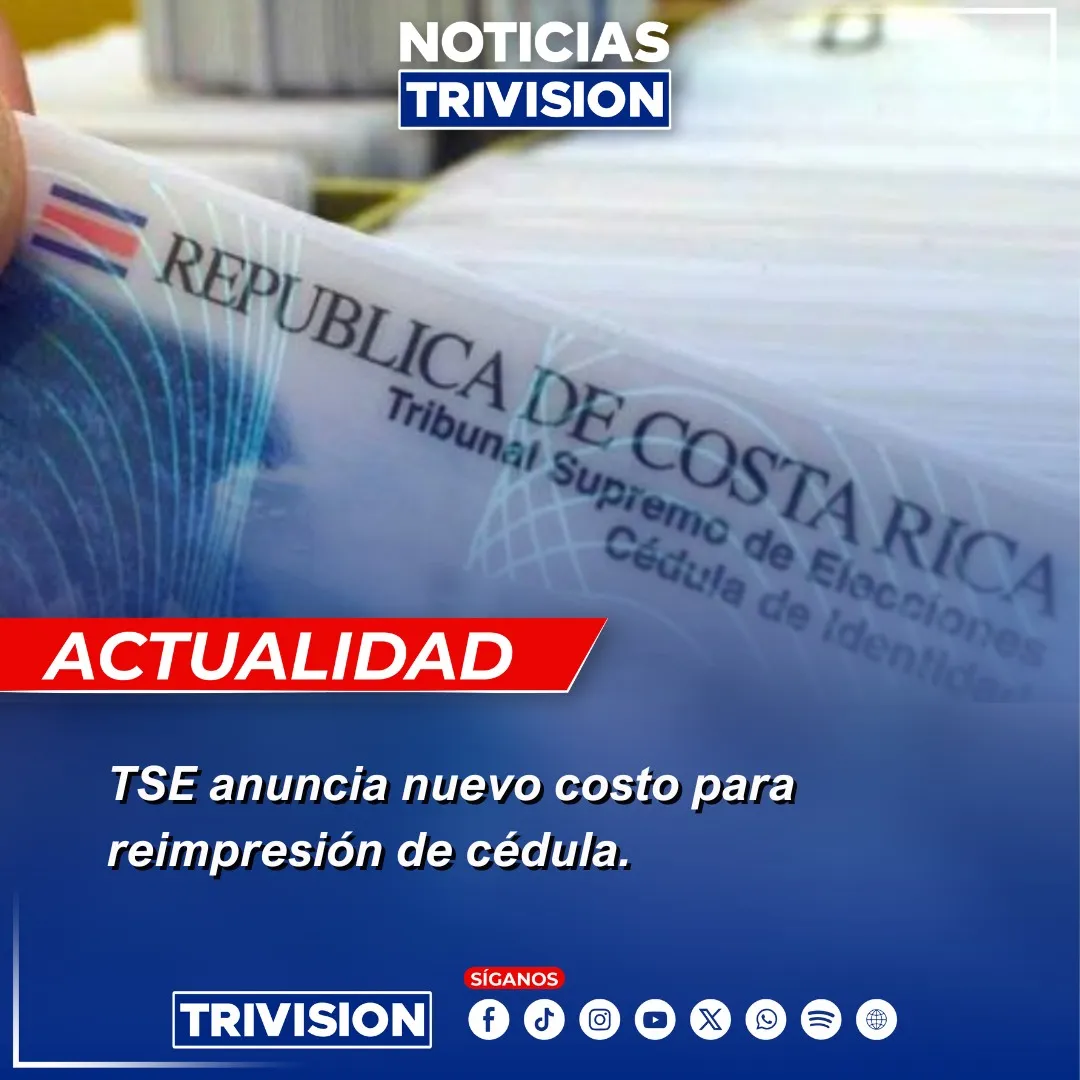 Nuevo costo para la Reimpresión de Documento de Identidad