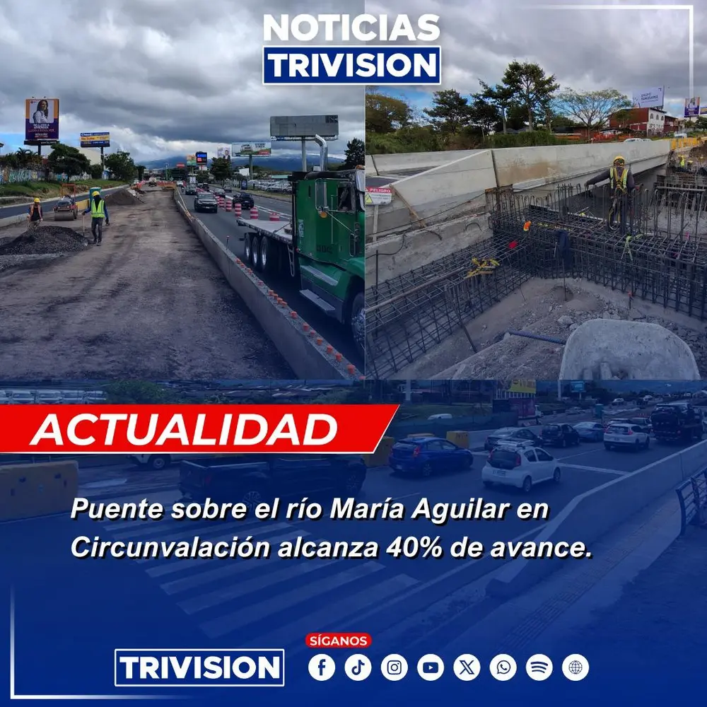 Avanza reconstrucción del puente sobre el río María Aguilar en un 40%