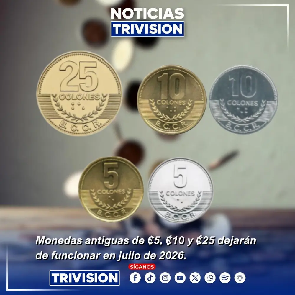 Banco Central de Costa Rica anula circulación de monedas de ₡5, ₡10 y ₡25