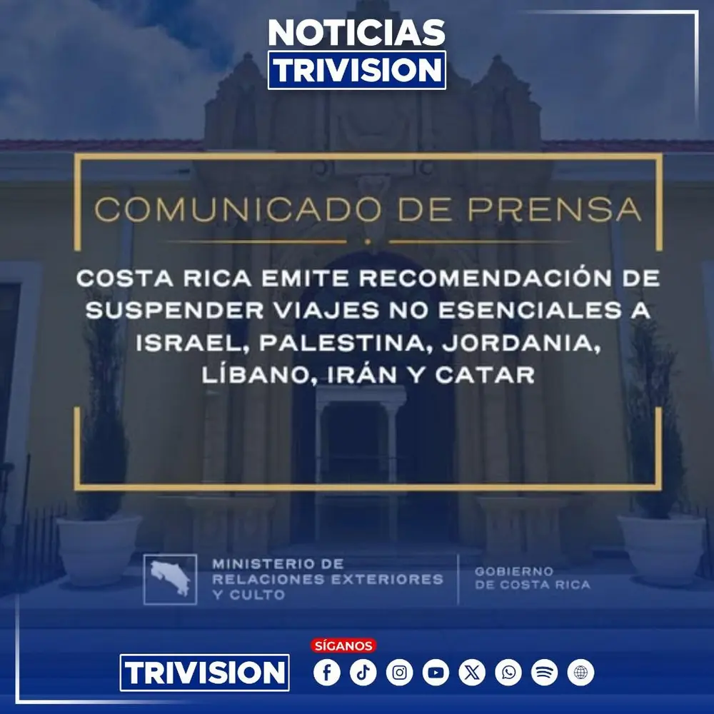 Gobierno de Costa Rica recomienda suspender viajes no esenciales a Israel y Palestina