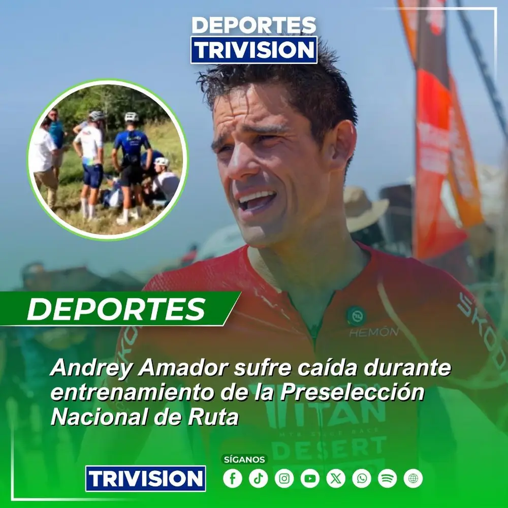 Ciclista Andrey Amador en estado crítico tras caída durante entrenamiento de ruta