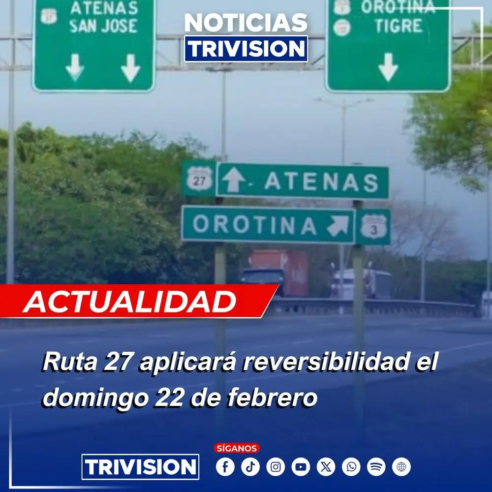 Reversibilidad en Ruta 27 este 22 de febrero para atender regreso de vacacionistas