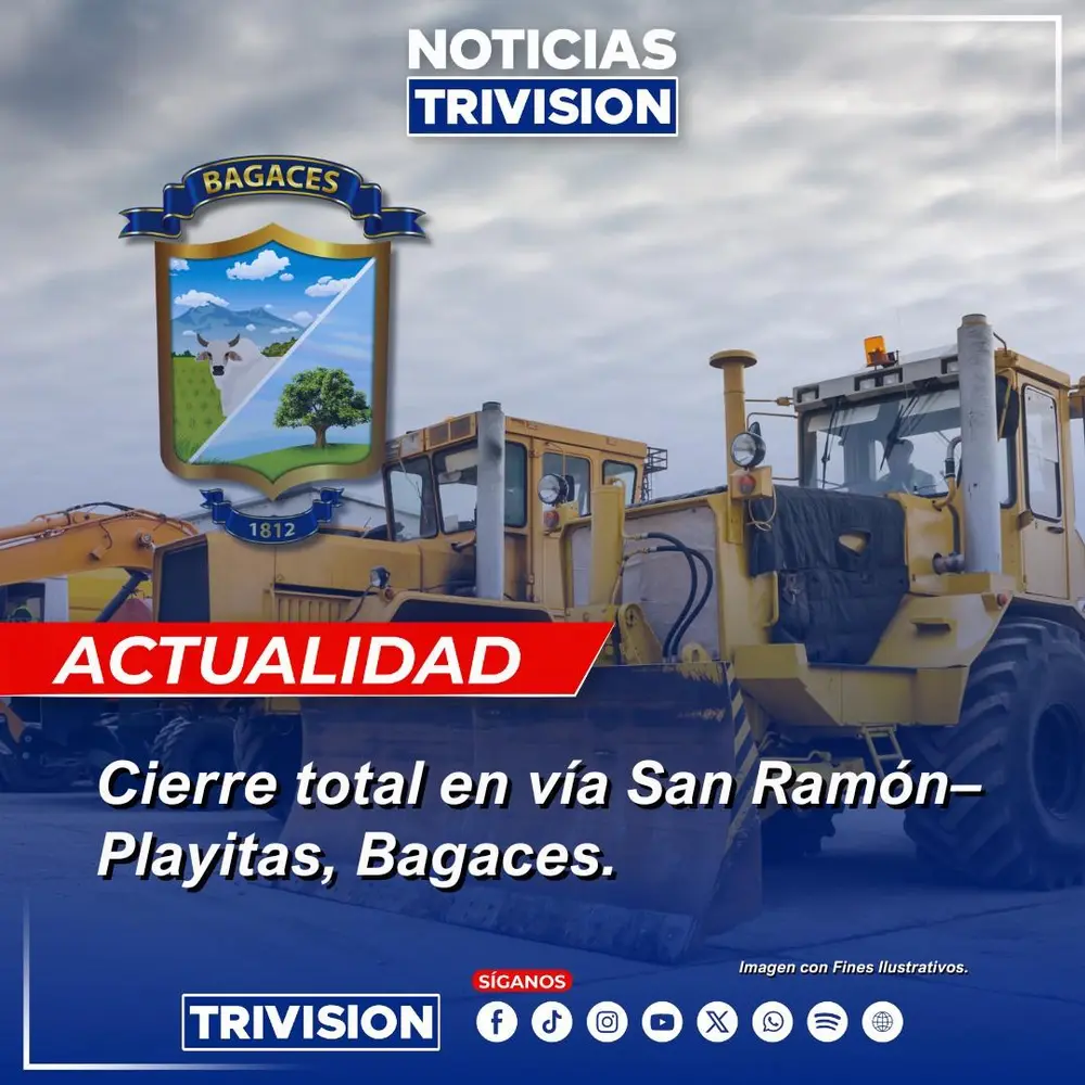 Bagaces cierra ruta San Ramón-Playitas por obras del 16 al 20 de marzo