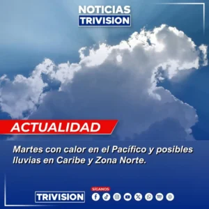 Se prevén lluvias en la Zona Norte y Caribe, mientras el Pacífico mantendrá calor en Costa Rica.webp