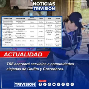 TSE brinda registro civil y cédulas en Golfito y Corredores indígenas.webp